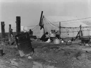 Dorothea Lange, Migrant Camp Washing, 1938