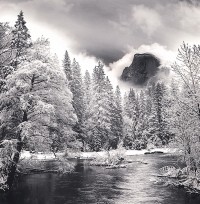 Rolfe Horn, Half Dome and Merced River, Yosemite, California, 1998