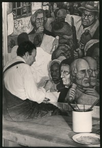 Diego Rivera Painting at New Worker's School, New York, 1933