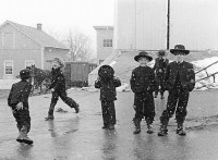 George Tice, Amish Children Playing in Snow, Lancaster, Pa, 1969