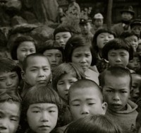 Horace Bristol, Faces of Japanes Children Watching "Paper Theater", Japan, 1946