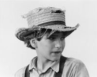 George Tice, Amish Boy With Straw Hat, Lancaster, PA, 1965