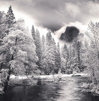 Rolfe Horn, Half Dome And Merced River, Yosemite, California, 1998