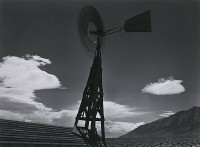 Ansel Adams, Aeromotor Windmill Spinning, Owens, Valley Near Independence, 1935
