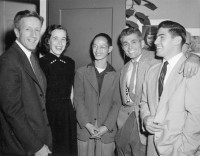 Bill Hiecks, Jeanne Hiecks, Benjamen Chinn, John Bertolino, Paul Caponigro at Ansel Adams studio, October 24th 1953