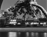 Kiichi Asano - Snowy Kamogawa River at Nijo Street, Japan, 1961