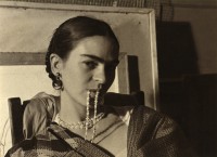 Frida Biting her Necklace, New Worker's School, NY 1933