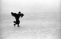 Joel Bernstein, Joni Mitchel Skating on Lake Mendota, Madison, WI, March 1976