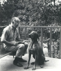 Imogen Cunningham, Untitled (John Carden Campbell with Reddog), c. 1965