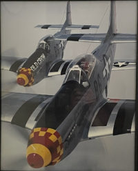 George Hall, Chuck Yaeger in a P-51 Mustang, c. 1970s
