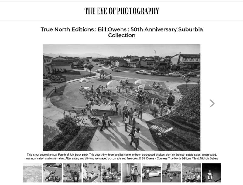 Bill Owens' 50th Anniversary Portfolio featured on The Eye of Photography (L'Oeil de la Photographie), March 29, 2023.